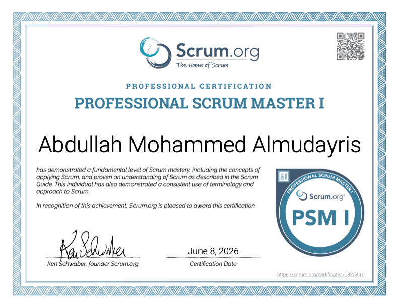 Professional Scrum Master I (PSM I)